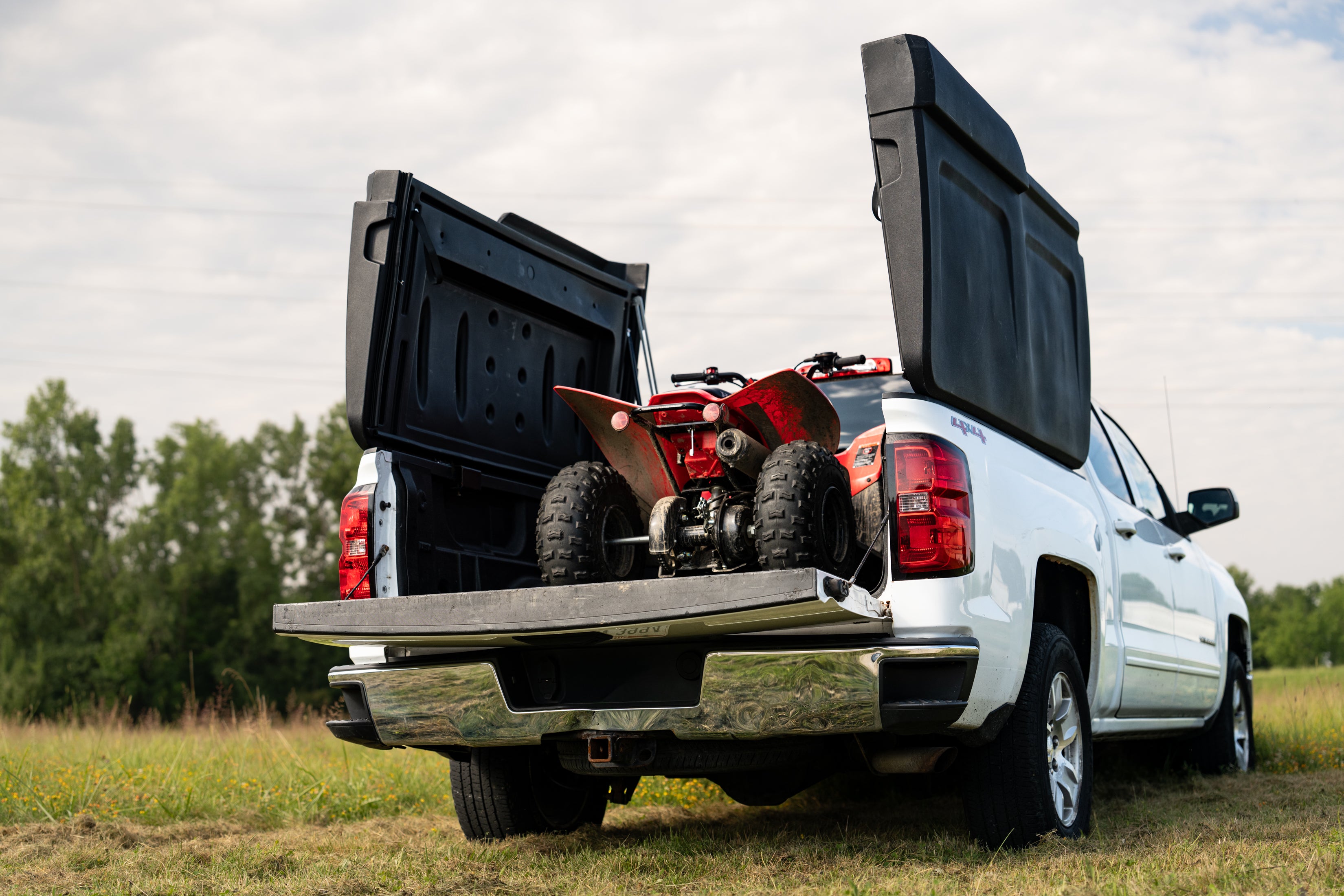 FastBack cover open for tall cargo in a truck bed